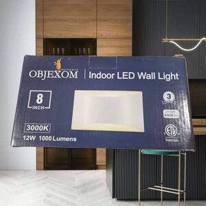 OBJEXOM Indoor LED Wall Light 8 Inch 3000K 12W 1000 Lumens New in Box